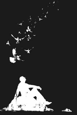 Silhouette on an island